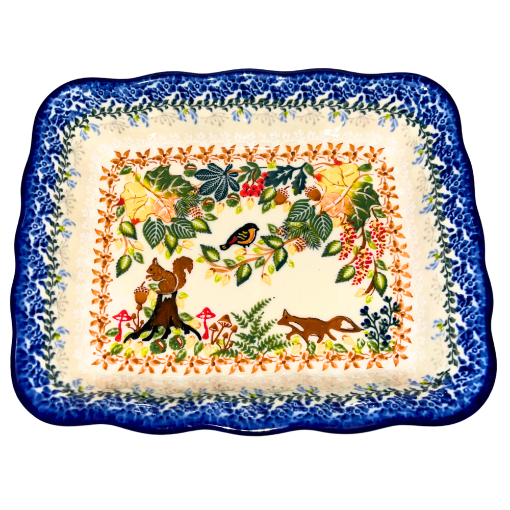 kalich polish pottery 11 x 8 inch ada baker no handles fox